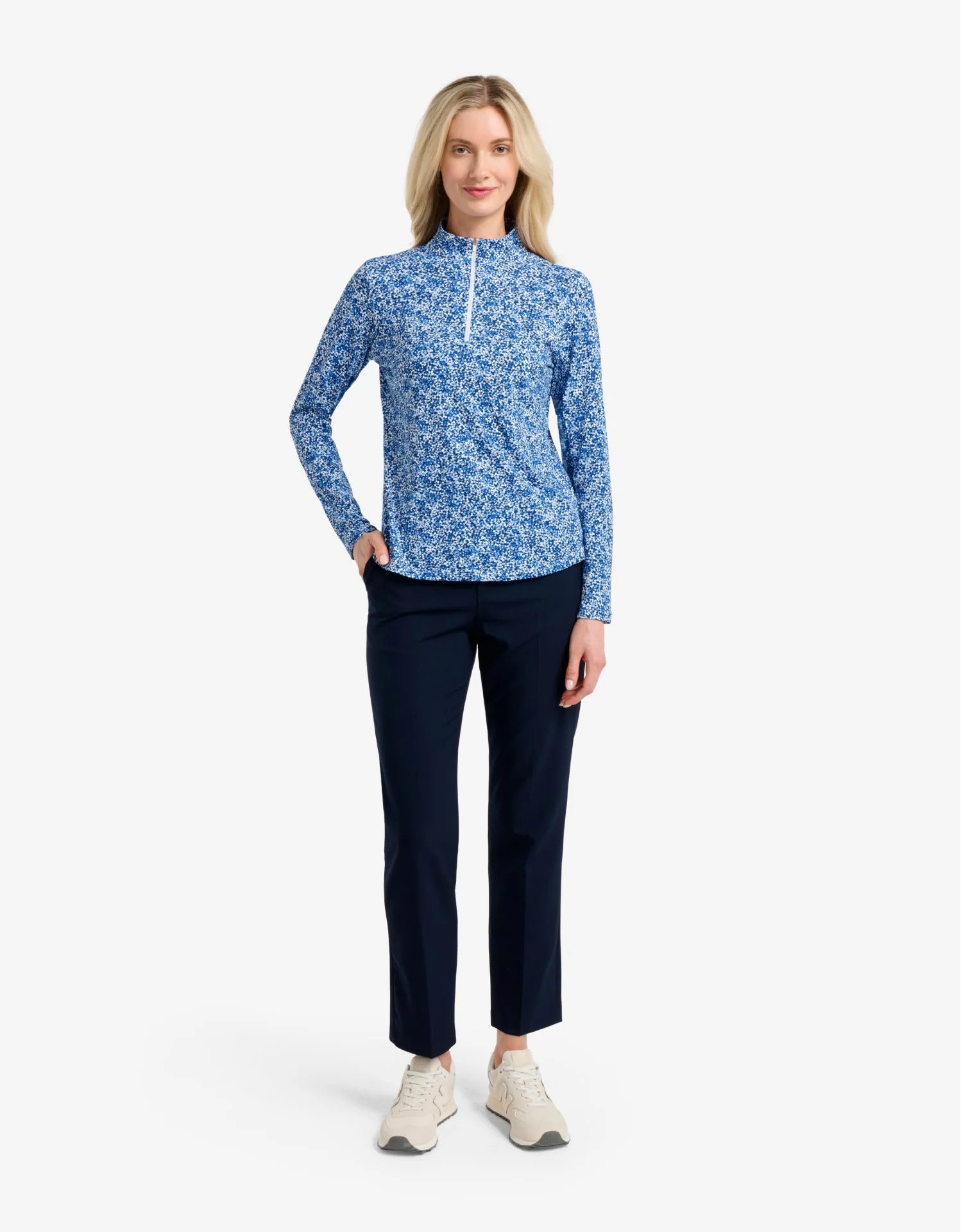 Long Sleeve Printed Quarter Zip Top UPF 50+ - Image 3
