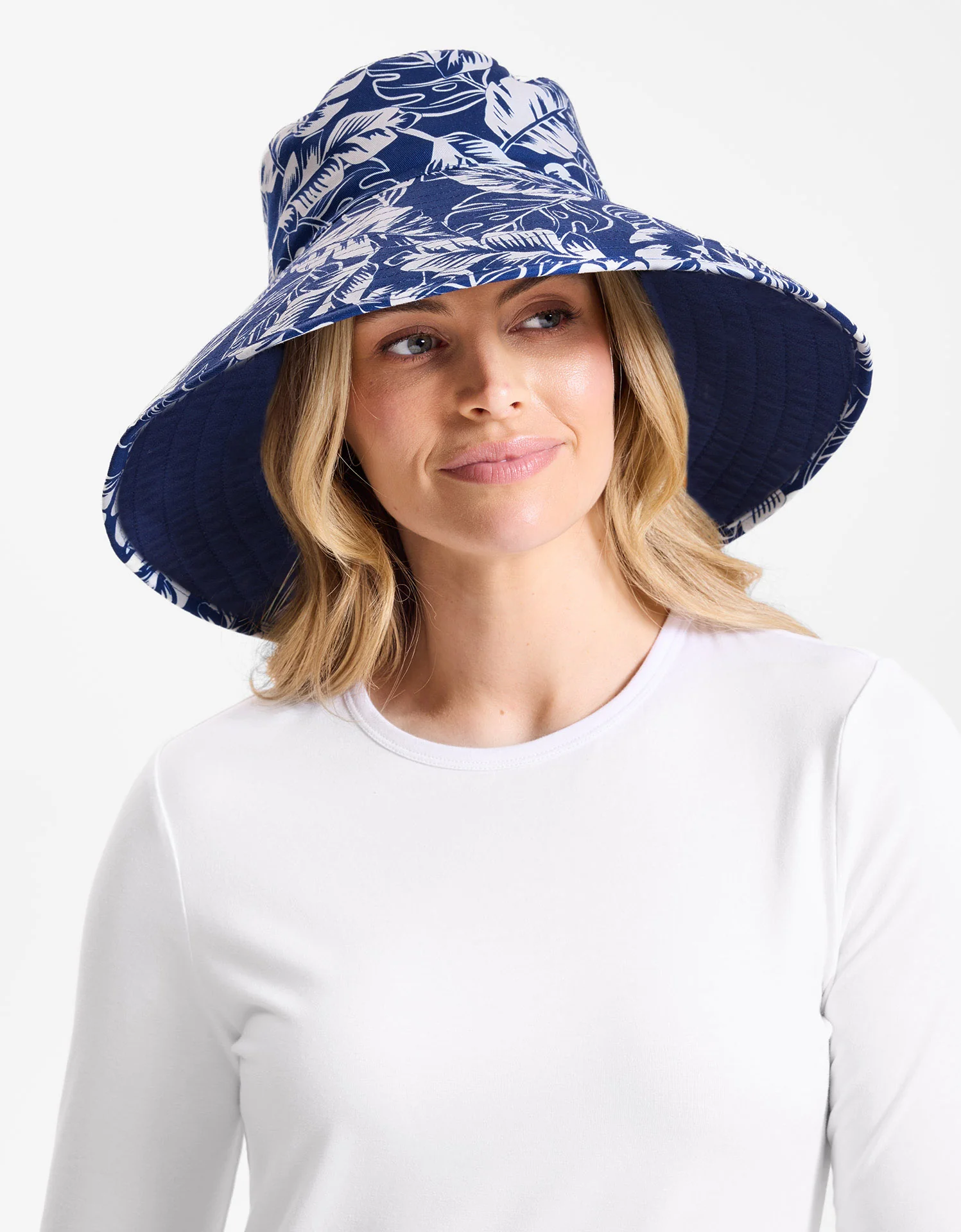 Ultra Wide Tropical Print Sun Hat UPF 50+ - Image 6