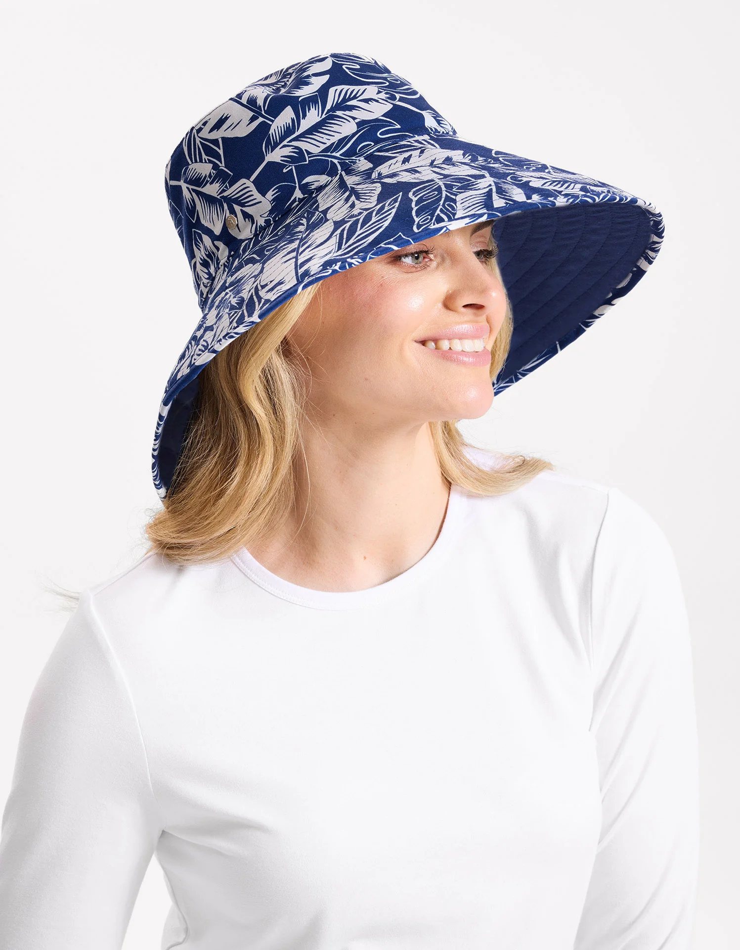 Ultra Wide Tropical Print Sun Hat UPF 50+ - Image 8